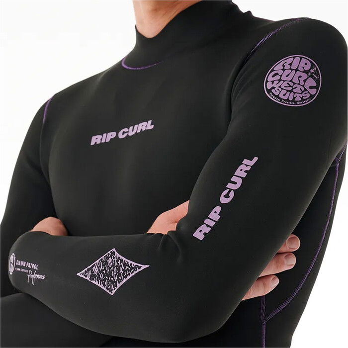 2024 Rip Curl Mens Dawn Patrol 1.5mm Long Sleeve Wetsuit Jacket 122MWJ - Black / Purple